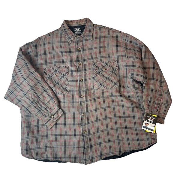 Grit Iron Workwear Quilt Lined Flannel Shirt Mens 2XL Button Up Jacket Plaid - Picture 1 of 9